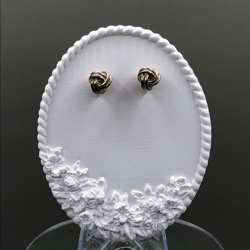 Solid Sterling Silver 925 Ball Knot Small Post St… - image 2